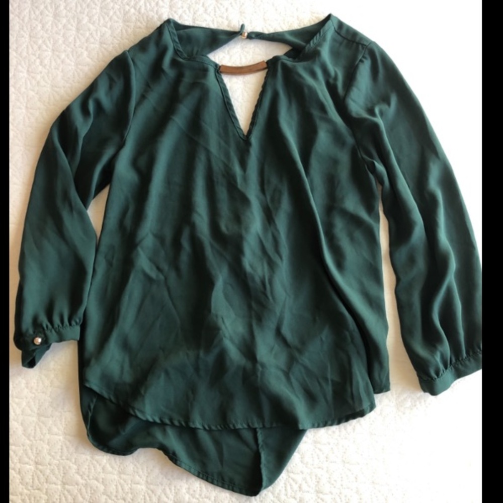 Emerald green sheer tunic